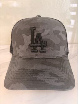 NEW ’47 Brand Los Angeles Dodgers Black Camo Trucker Hat Adjustable MLB Cap