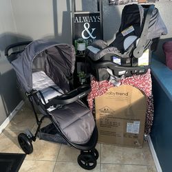 New Baby Trend 3 Wheel Seller Gray Car Seat Stroller Travel System