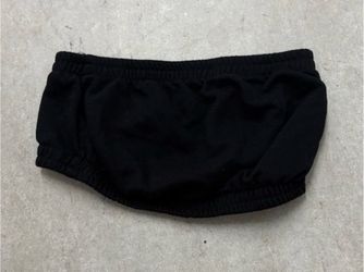 Bozzolo Black Ribbed Strapless Cropped Tube Top Pullover Small