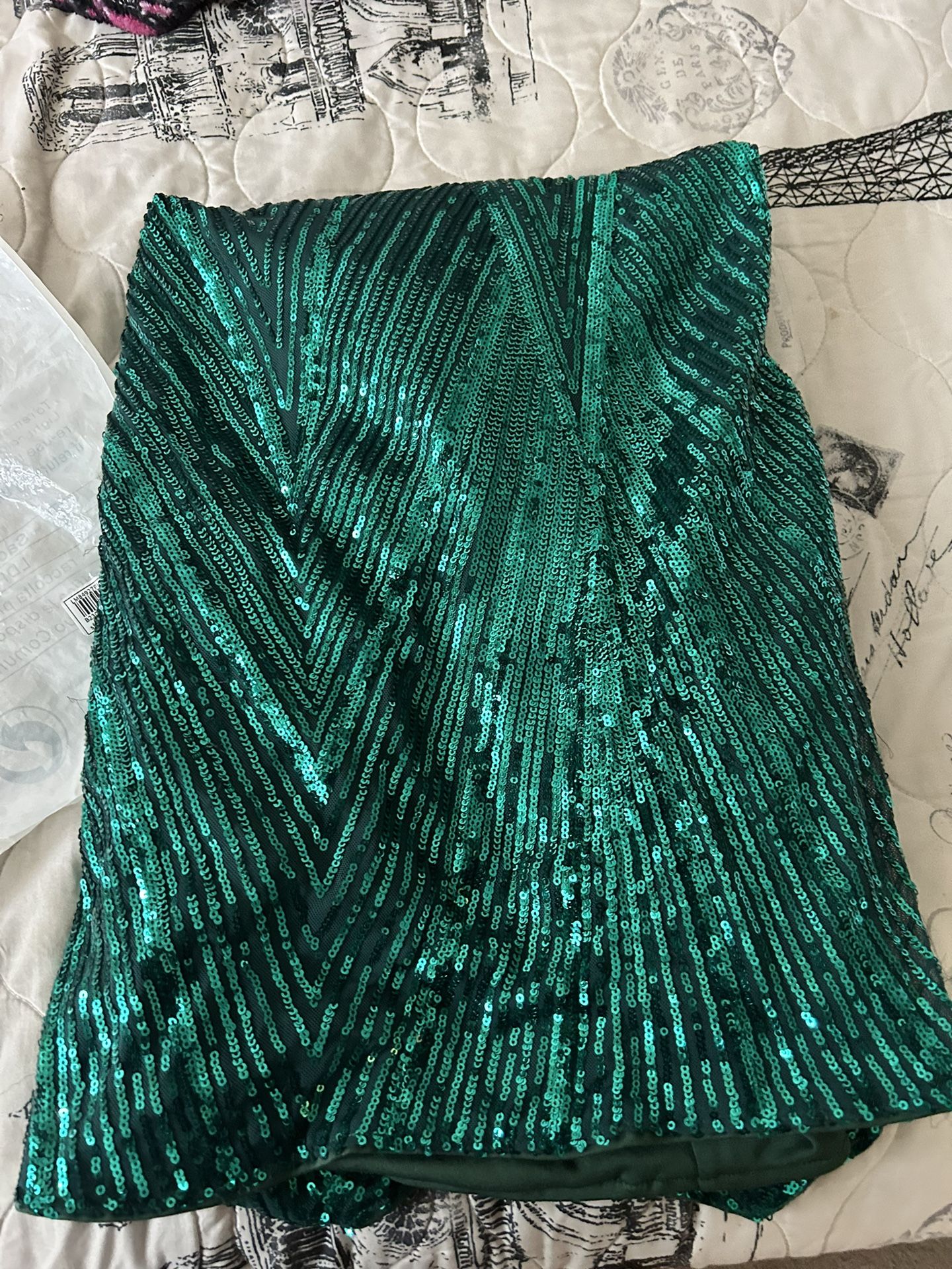 Plus Sized Party Dress-Green 2XL