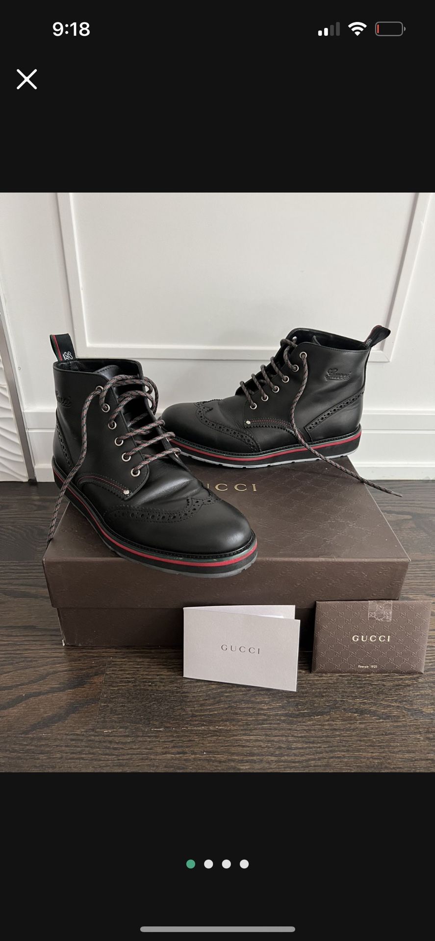 NEW AUTHENTIC MENS GUCCI BOOTS SIZE 9