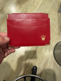 Authentic Rolex Red Leather Card Holder Wallet (Ref 0101.60.05)