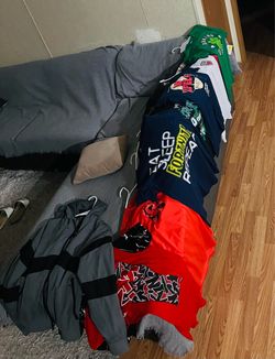 Mixed Lot of Men's Graphic T-Shirts and Jacket