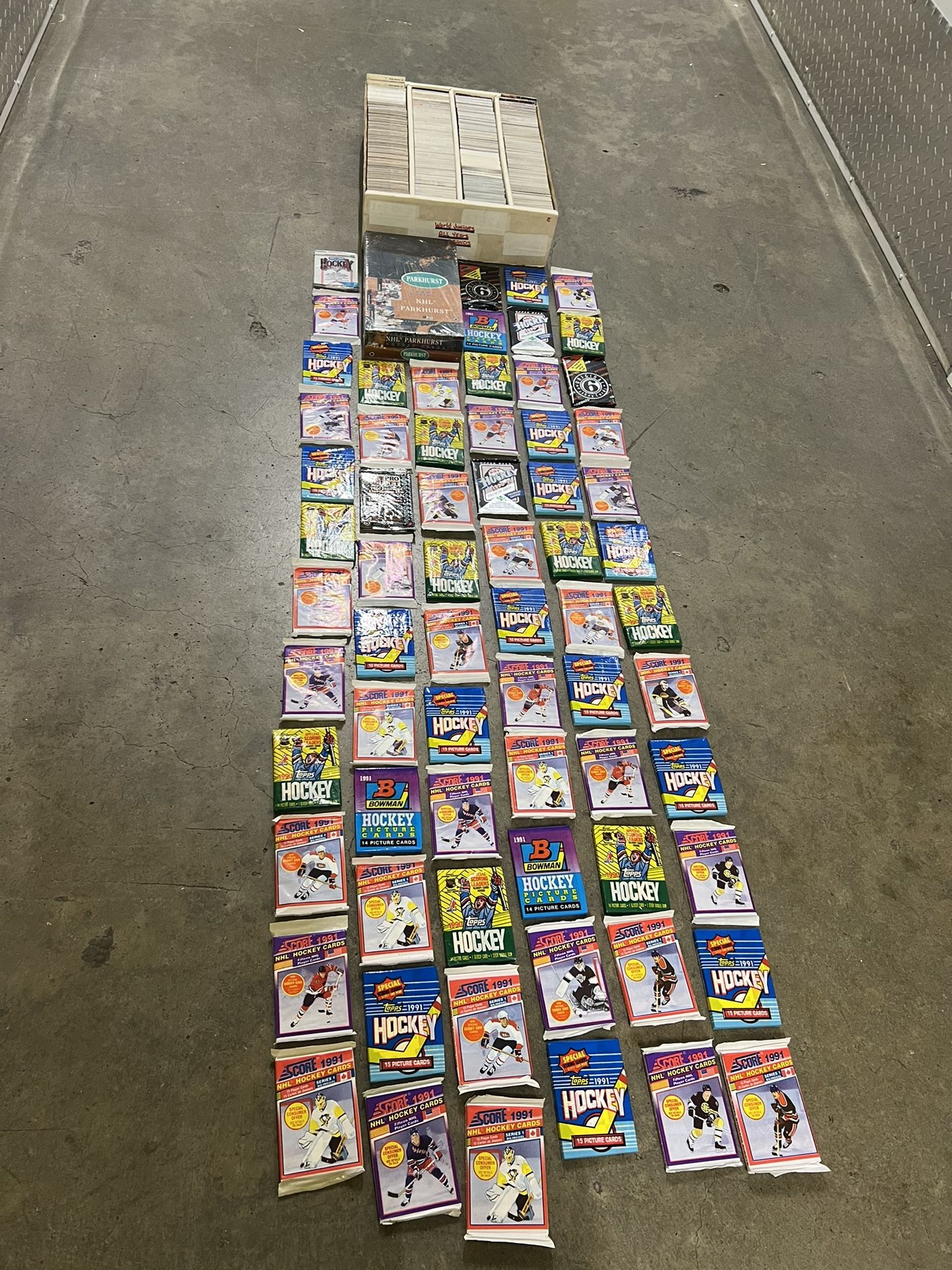 MEGA Hockey Card Lot: Includes 68 Unopened Card Packs & Sealed Box