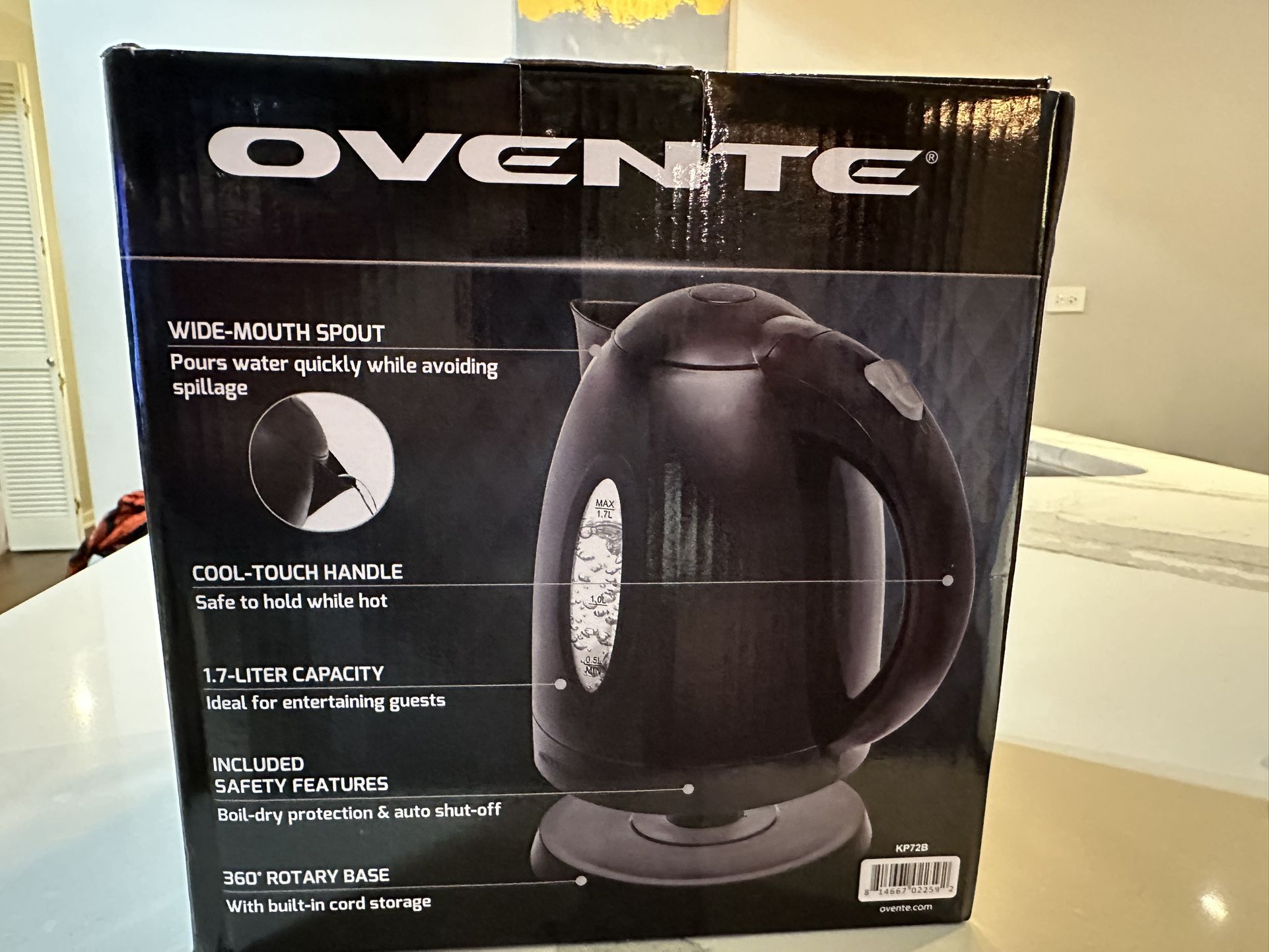 Ovente Black Water Boiler Kettle