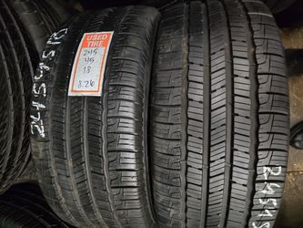 2 Tires 245.45.18 Good Year Reliant 99 % Tread Dot 1923