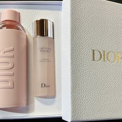 Dior Pink Water Bottle Capture Totale Intensive Essence Lotion 5oz Set New