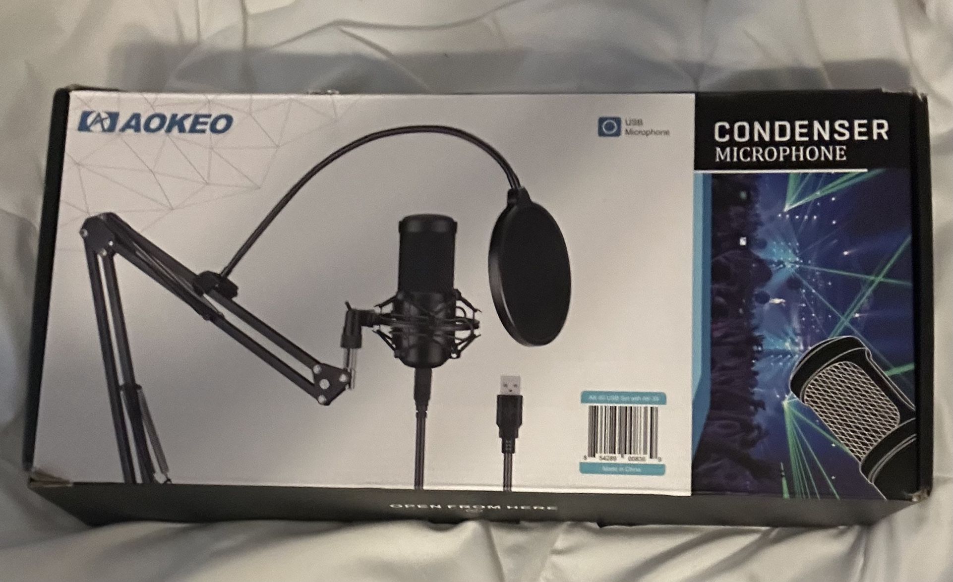 Aokeo USB Condenser Microphone, 192kHZ/24bit Professional PC Streaming