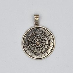Pendant Viking Sun Medal Nordic Odin Pagan - Silver 925