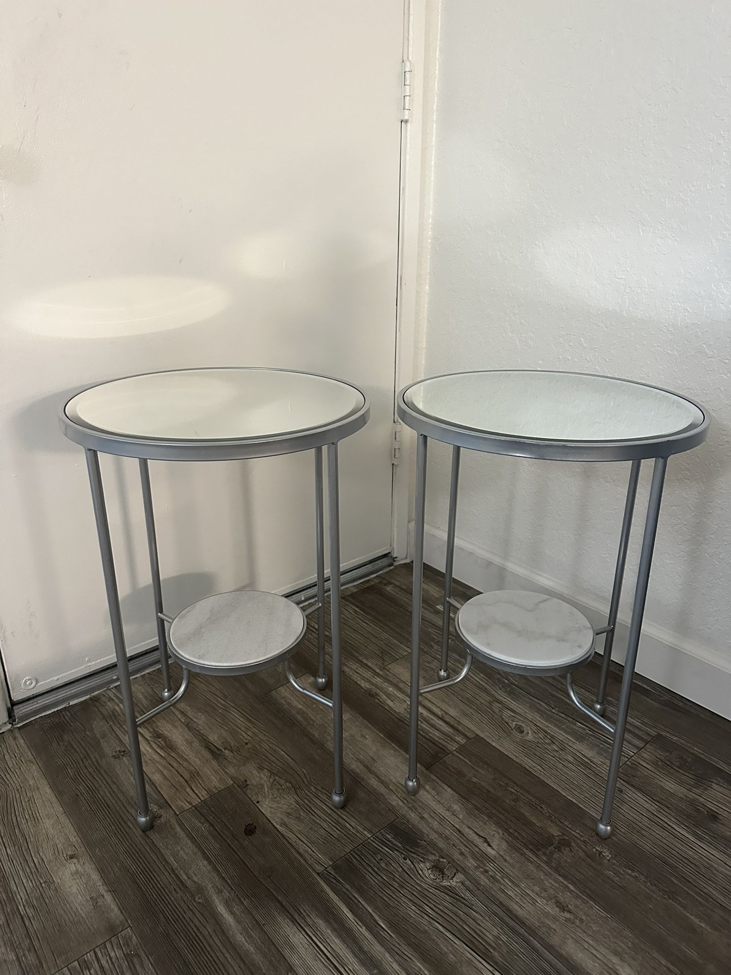 Mirror Top End Tables 