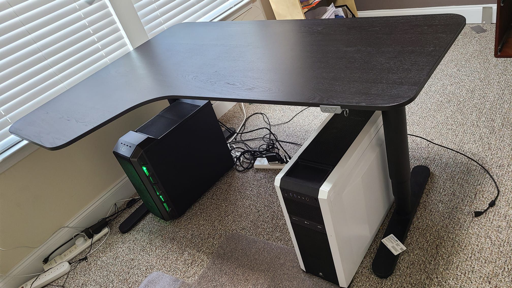 Brown/Black height adjustable Desk (63x43 1/4”)