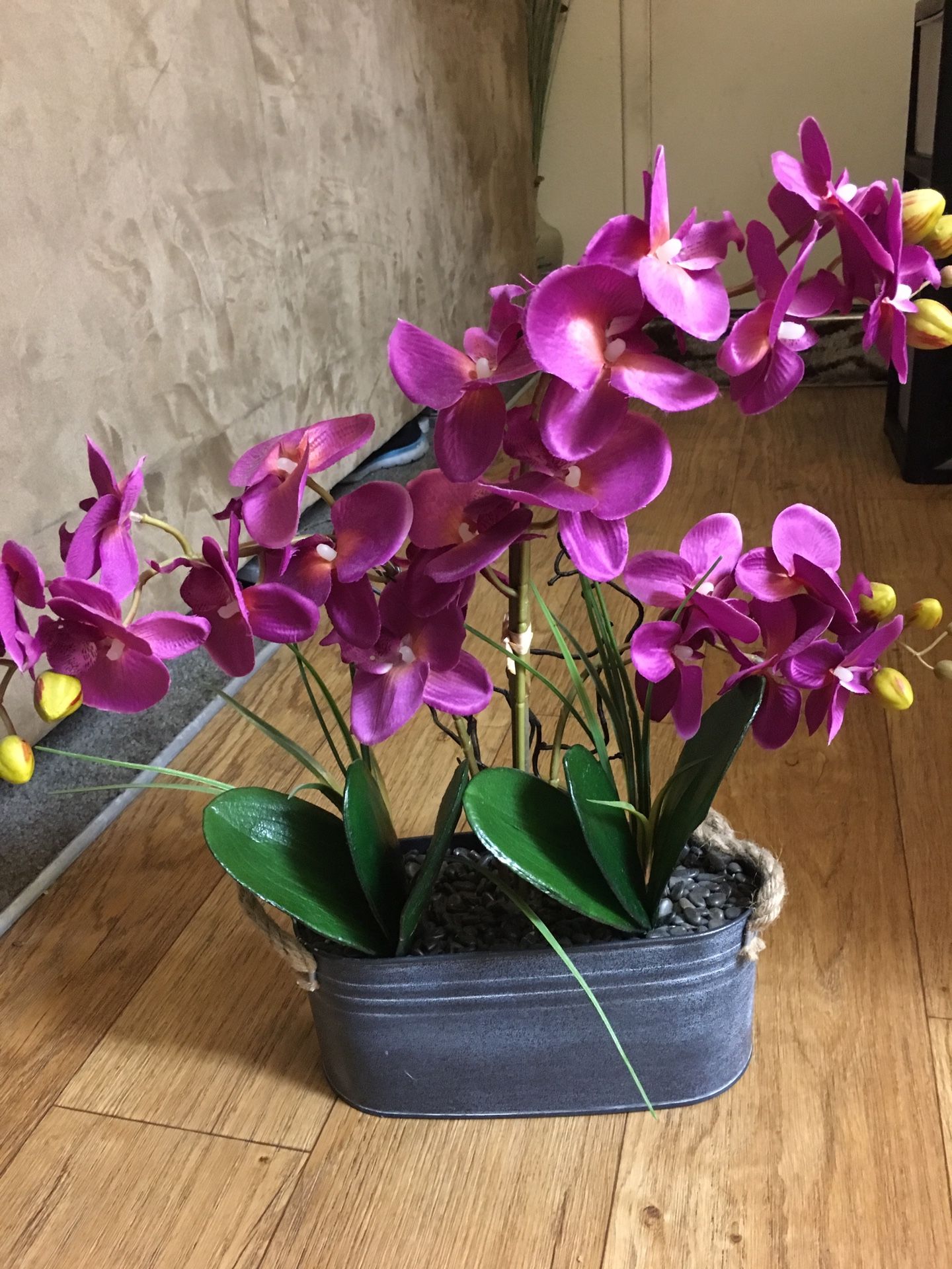 Fake Orchid Plant With Stand