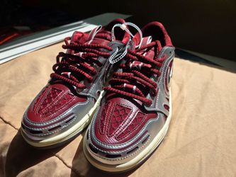 Air Jordan 1 Low Sneakers Silver Crimson Size 7