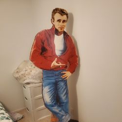 James Dean Cardboard Statue..over 6ft Tall Large Size..good Condition!