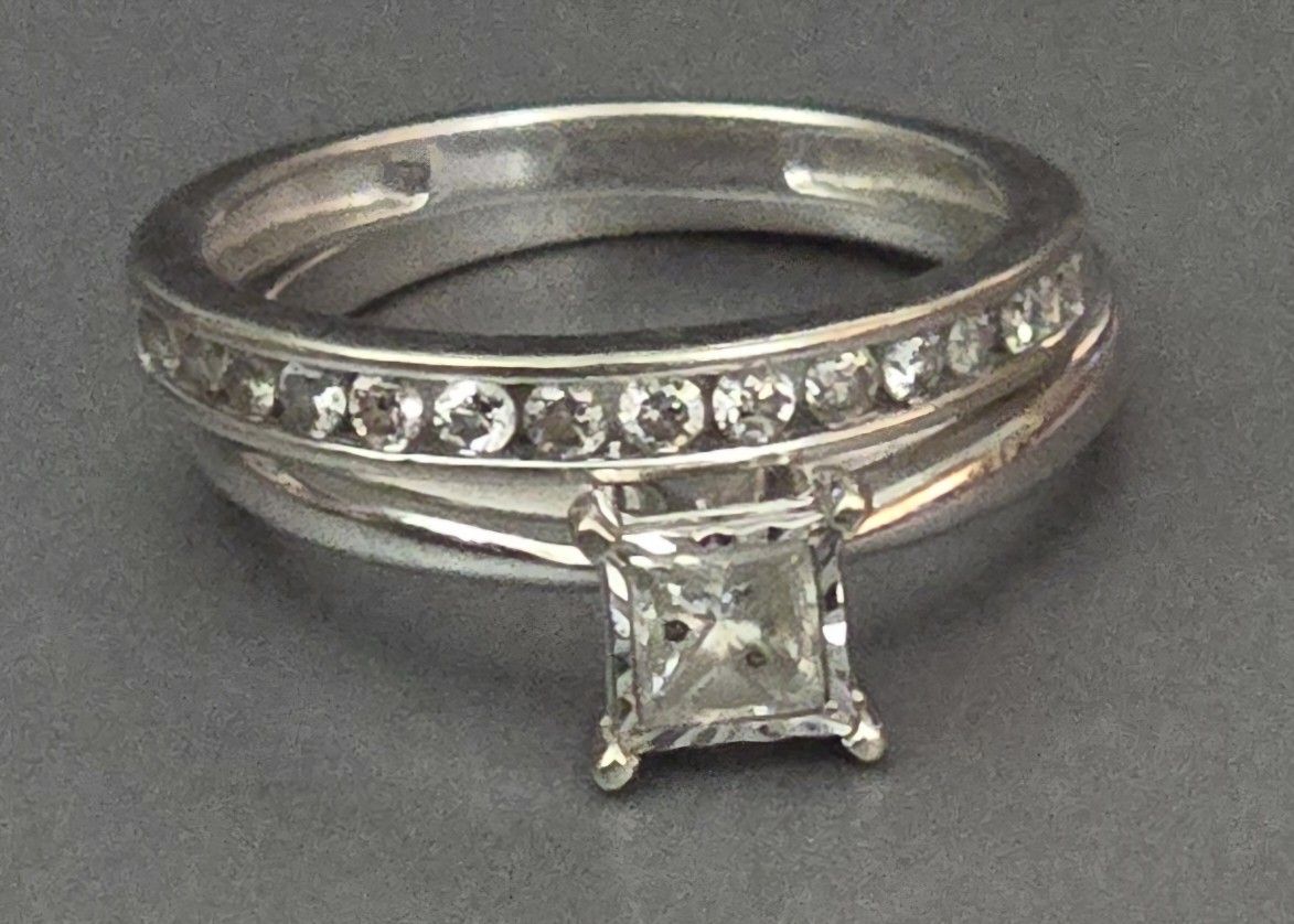 3/4 ct Tw Engagement Ring And Wedding Band 2 Ring Set