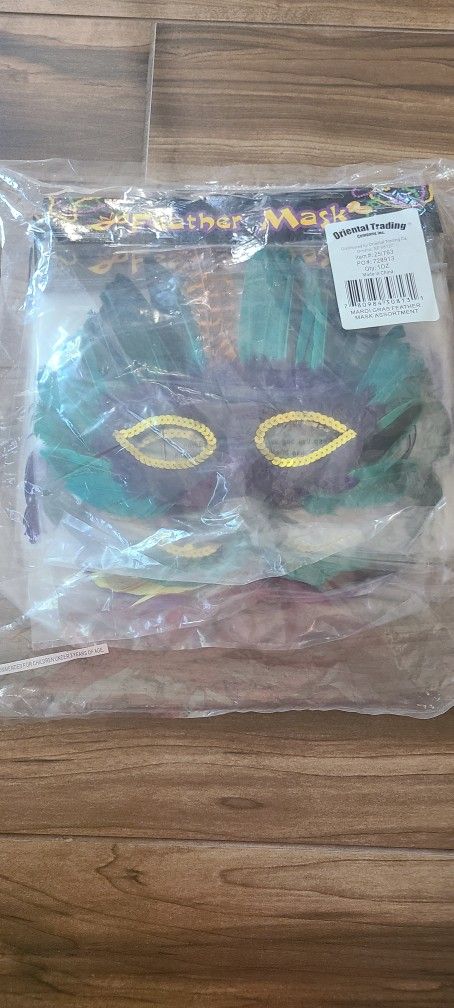 Mardi Gras Feather Party Masks
