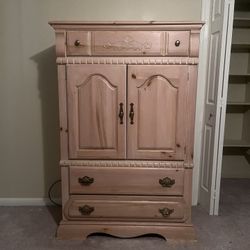Pine Wood Armoire / TV Cabinet