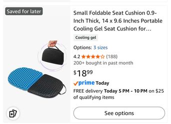 Small Foldable Gel Cushion Seat for Travel