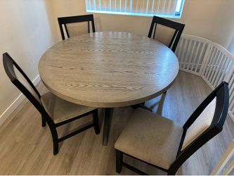 Dining table and chairs