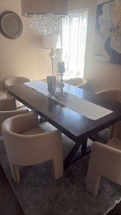 Brown Table & Chairs
