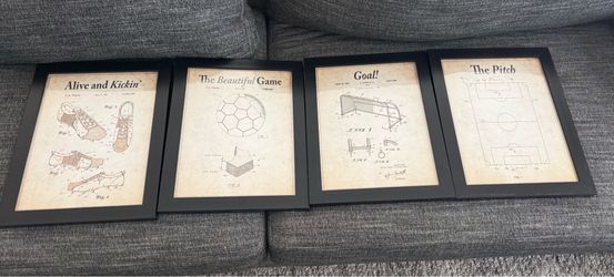 Soccer Patent Wall Art Set – 4 Framed Prints
