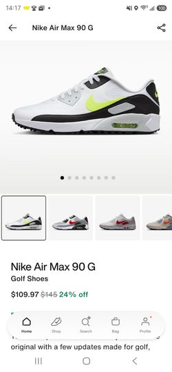 Nike Air Max 90 Golf - White/Hot Lime Colorway - Men's 9 - Brand New