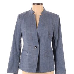 Banana Republic inverted collar blazer cross hatch dusty blue size 6. washed twice. never used