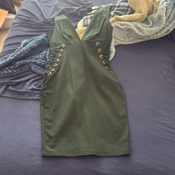Forest Green Deep v Dress