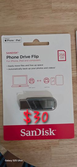SanDisk Phone Drive Flip 256gb for Iphone, ipad and computers