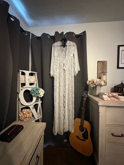 See-Through Lace Maternity Robe