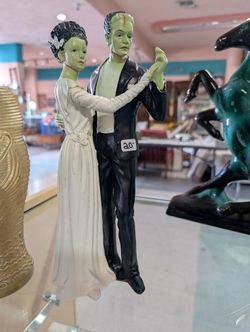 Vintage Frankenstein Bride Resin Figurine Dancing Couple Horror Decor Statue