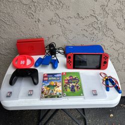 Mario Edition Nintendo Switch Red Console Bundle w/ Games & Accessories (includes 5 games)