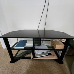 TV Stand With 2 Glass Shelves