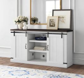 New barn door tv stand in box