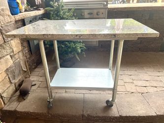 Fabulous High End Heavy Granite Rolling Cart