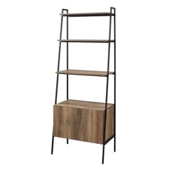 Ladder Bookshelf with Cabinet Storage