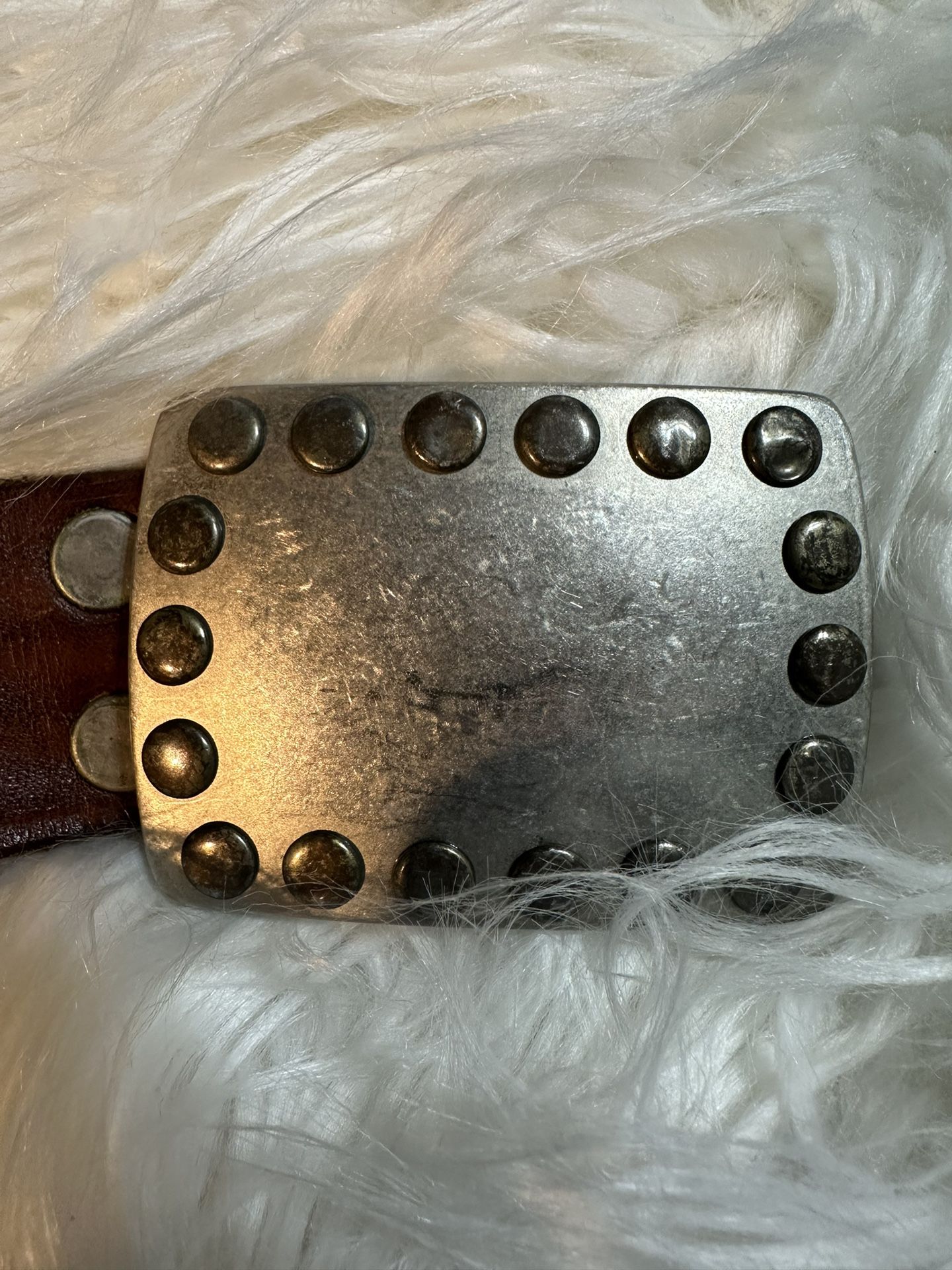Vintage Brave Beltworks Leather Belts With Metal Buckle