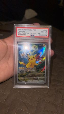 Pokemon TCG Pikachu #004 SV-P CS Gem Pack Vol.1 Bonus Card Chinese PSA 10