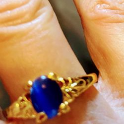 RING, ROYALE~BLUE CAT EYE, NEW!