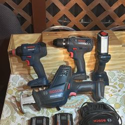 Bosch Cordless Combo Kit, Power Tools Set, Contractor Grade