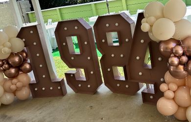 Marquee Numbers 5 ft. Blush