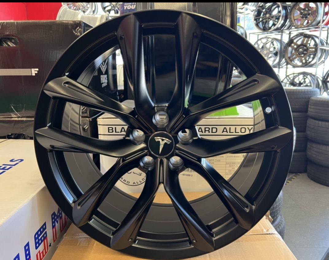 Tesla 18” New Performance Style Rims Tires Set Fits All Mod 3