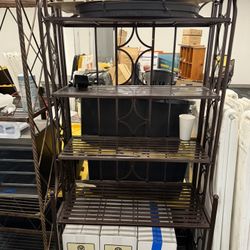 Decorative Folding Metal Shelving With Glass 