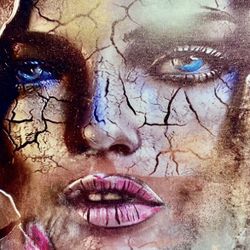 Painting Framed Cracked Beauty