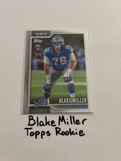Blake Miller Detroit Lions Tackle Topps Rookie Card.