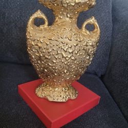 Mid Century Weeping Gold Vase