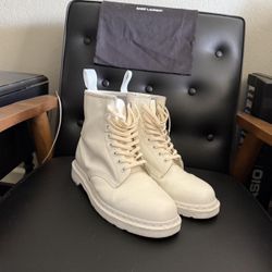 Dr. Martens Men's Cream and White Boots