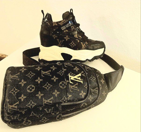 Louis Vuitton High Heel Tennies And  Matching Crossbody Bag