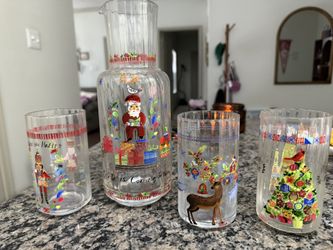 Anthropologie Christmas cup set 