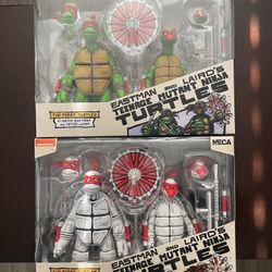 Neca TMNT (Teenage Mutant Ninja Turtles) Eastman and Laird First Appearance Turtles (Colored and Black & White) Bundle (READ BELOW)